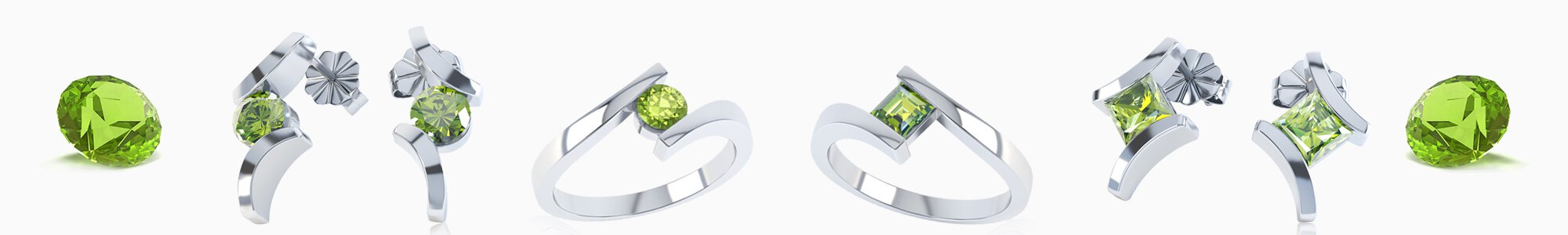 Peridot Jewelry - from Earrings studs and drops to Pendants to Engagement Rings