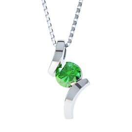 Combinations Chrome Diopside Round Silver Pendant