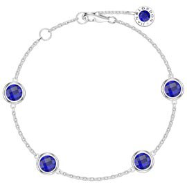 Sapphire By the Yard Platinum plated Silver Bracelet