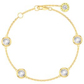 White Sapphire By the Yard 10K Yellow Gold Bracelet