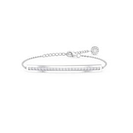 Princess White Sapphire Platinum plated Silver Line Bracelet