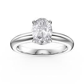 Unity 1.25ct Oval Moissanite Solitaire 18K White Gold Proposal Ring