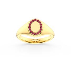 Ruby 10K Gold Signet Ring