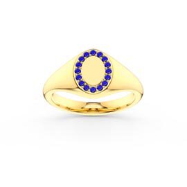 Sapphire 10K Gold Signet Ring