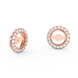 Fusion White Sapphire 18K Rose Gold Vermeil Earring Halo Jackets