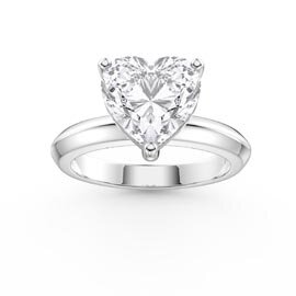 Unity 2ct Heart Moissanite Solitaire 18K White Gold Engagement Ring