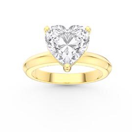 Unity 2ct Heart Moissanite Solitaire 10K Yellow Gold Proposal Ring