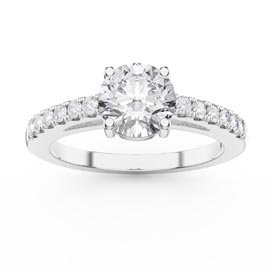 Unity 1ct Moissanite Pave 10K White Gold Proposal Ring
