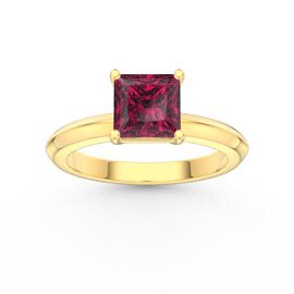 Unity 1ct Princess Ruby 10K Yellow Gold Promise Ring