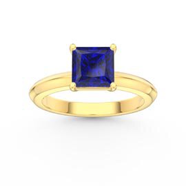 Unity 1ct Princess Sapphire 10K Yellow Gold Proposal Ring