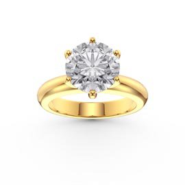 Unity 2ct Moissanite Solitaire 10K Yellow Gold Proposal Ring