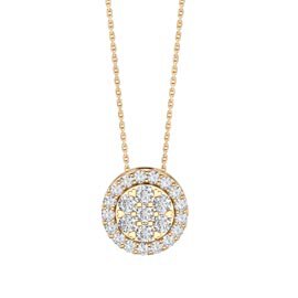 Infinity White Sapphire Pave and Halo 18K Gold Vermeil Pendant Set