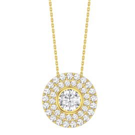 Infinity White Sapphire Solitaire and Halo 18K Gold Vermeil Pendant Max Set