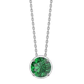 Infinity 1.0ct Solitaire Emerald 18K White Gold Pendant