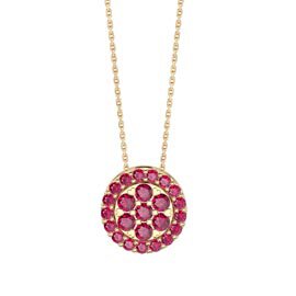 Infinity Ruby Pave and Halo 18K Gold Vermeil Pendant Set