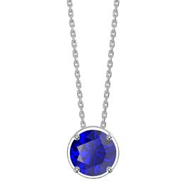 Infinity 1.0ct Solitaire Blue Sapphire 18K White Gold Pendant