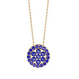 Infinity Sapphire Pave and Halo 18K Gold Vermeil Pendant Set