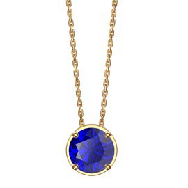 Infinity 1.0ct Solitaire Blue Sapphire 18K Gold Pendant