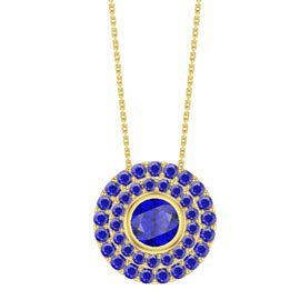 Infinity Sapphire Solitaire and Halo 18K Gold Vermeil Pendant Max Set