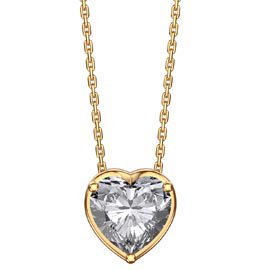 Infinity 1ct Heart White Sapphire 10K Yellow Gold Pendant