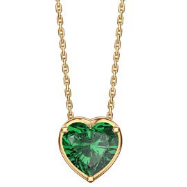 Infinity 1ct Heart Emerald 10K Yellow Gold Pendant