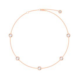 White Sapphire By the Yard 18K Rose Gold Vermeil Choker Necklace