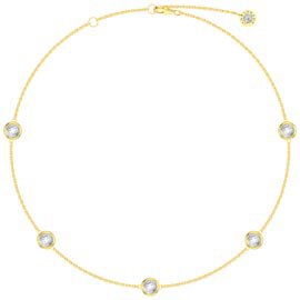 White Sapphire By the Yard 18K Gold Vermeil Choker Necklace