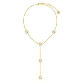 White Sapphire By the Yard 18 Gold Vermeil Lariat Necklace