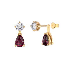 Charmisma 6ct Ruby Gold Vermeil Pear Earring Set