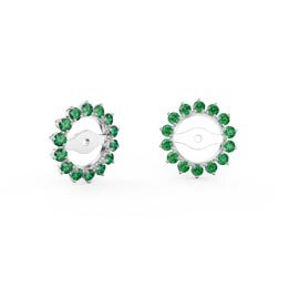 Fusion Emerald Platinum plated Gemburst Halo Earring Jackets
