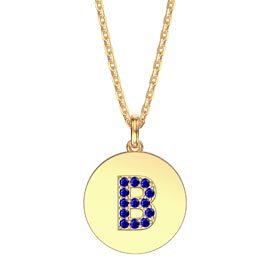 Charmisma Sapphire Pave 18K Gold Vemeil Alphabet Pendant B