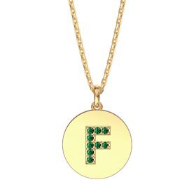 Charmisma Emerald Pave 18K Gold Vemeil Alphabet Pendant F