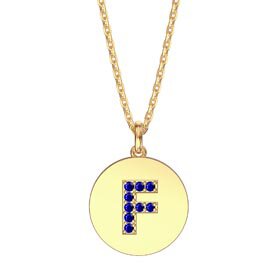 Charmisma Sapphire Pave 18K Gold Vemeil Alphabet Pendant F