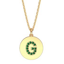 Charmisma Emerald Pave 18K Gold Vemeil Alphabet Pendant G