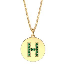Charmisma Emerald Pave 18K Gold Vemeil Alphabet Pendant H