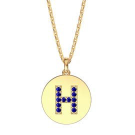 Charmisma Sapphire Pave 18K Gold Vemeil Alphabet Pendant H