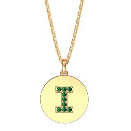 Charmisma Emerald Pave 18K Gold Vemeil Alphabet Pendant I
