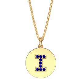 Charmisma Sapphire Pave 18K Gold Vemeil Alphabet Pendant I