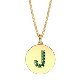 Charmisma Emerald Pave 18K Gold Vemeil Alphabet Pendant J