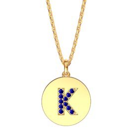 Charmisma Sapphire Pave 18K Gold Vemeil Alphabet Pendant K