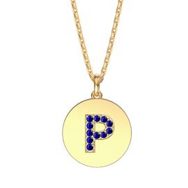 Charmisma Sapphire Pave 18K Gold Vemeil Alphabet Pendant P