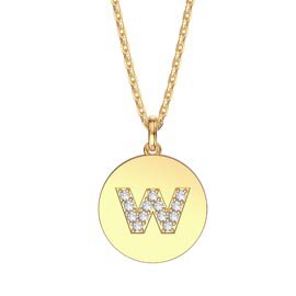 Charisma Moissanite Pave 18K Gold Vemeil Alphabet Pendant W