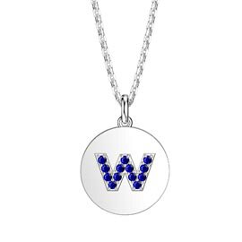 Charmisma Sapphire Pave Platinum plated Silver Alphabet Pendant W