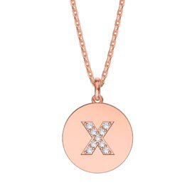 Charmisma Moissanite Pave 18K Rose Gold Vemeil Alphabet Pendant X