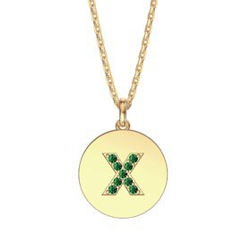 Charmisma Emerald Pave 18K Gold Vemeil Alphabet Pendant X