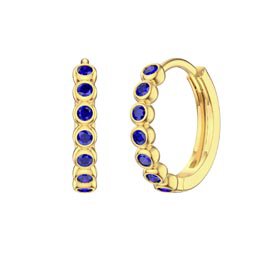Infinity Blue Sapphire 18K Gold Vermeil Hoop Earrings Small