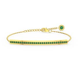 Unity Emerald 18K Gold Vermeil Silver Line Bracelet