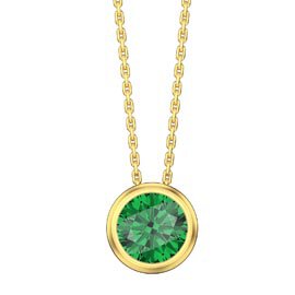 Infinity 1.0ct Emerald Solitaire 10K Gold Bezel Pendant