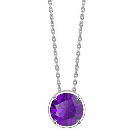 Infinity 1.0ct Amethyst Solitaire Platinum plated Silver Pendant