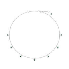 Charmisma Emerald Platinum plated Silver Drop Choker Necklace